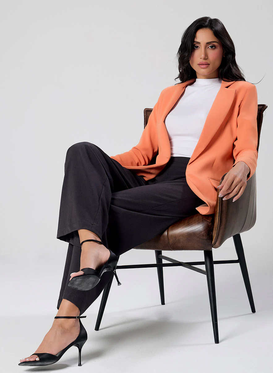 Orange Colour Oversized Formal Blazer - Image 5