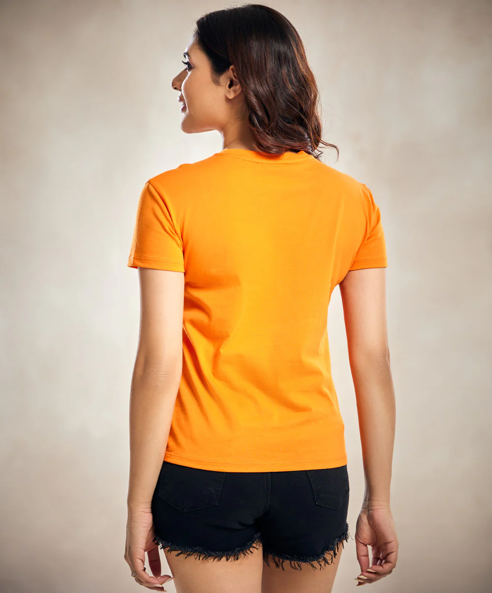 Orange Crew Neck T Shirt - Image 4