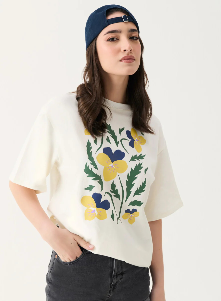 Orchid Printed Oversized T-shirt - Image 2