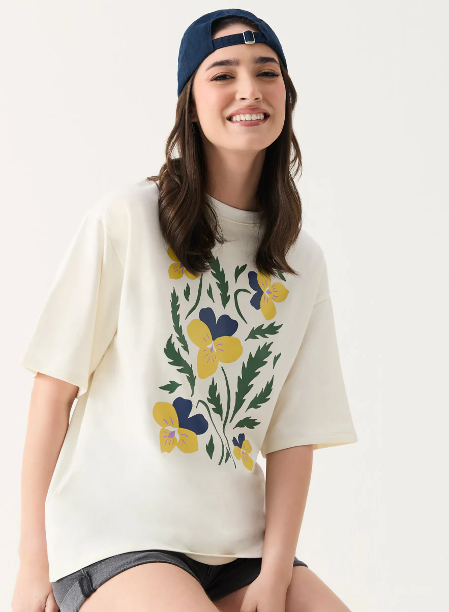 Orchid Printed Oversized T-shirt - Image 4
