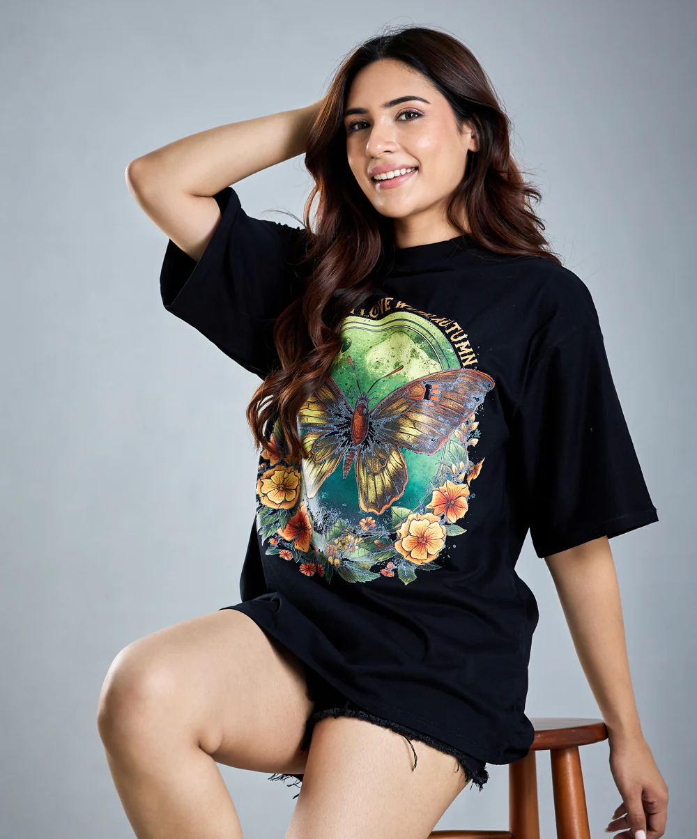 Oversize Black Butterfly T-Shirt - Image 4