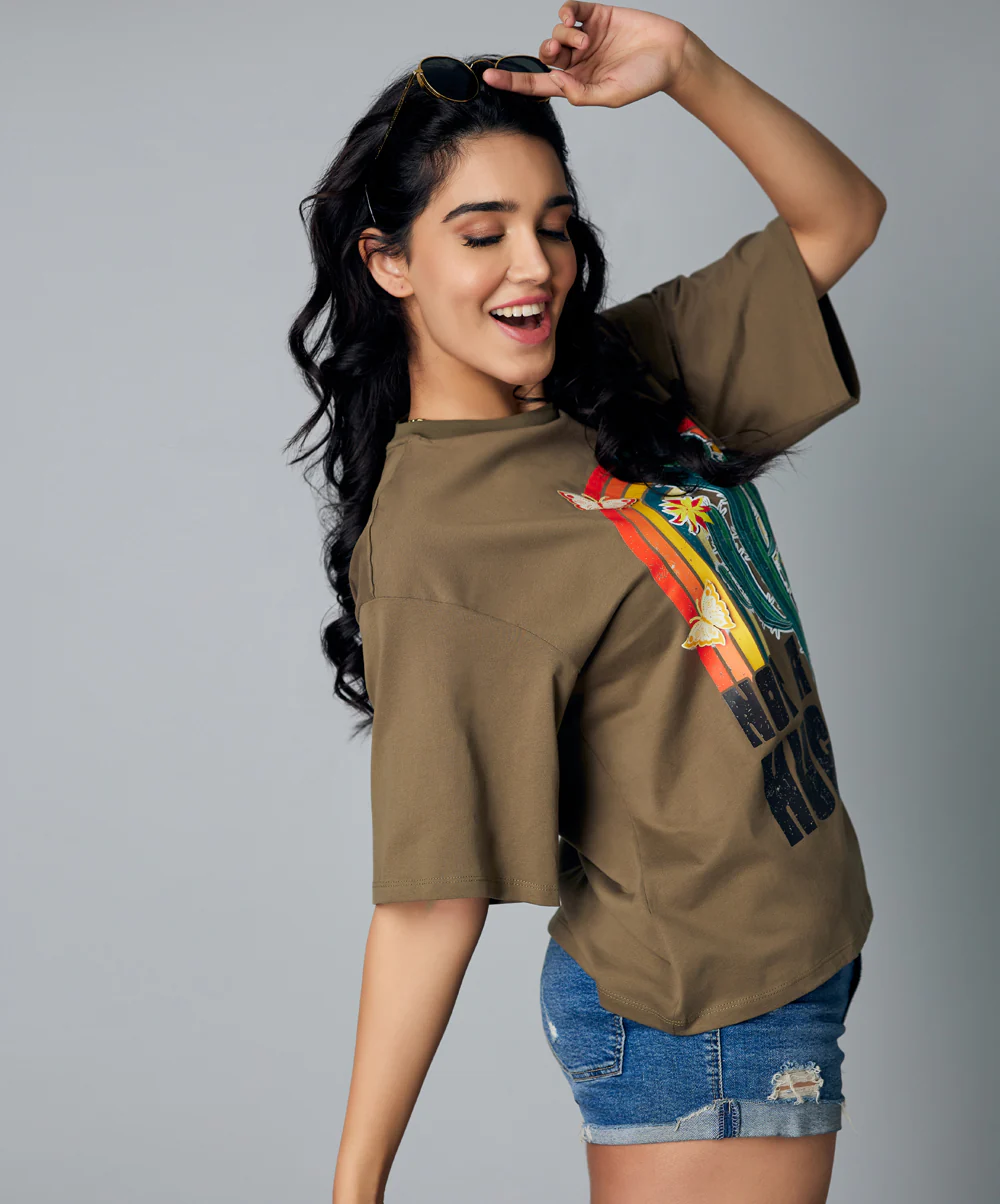Oversize Khaki Tshirt - Image 3