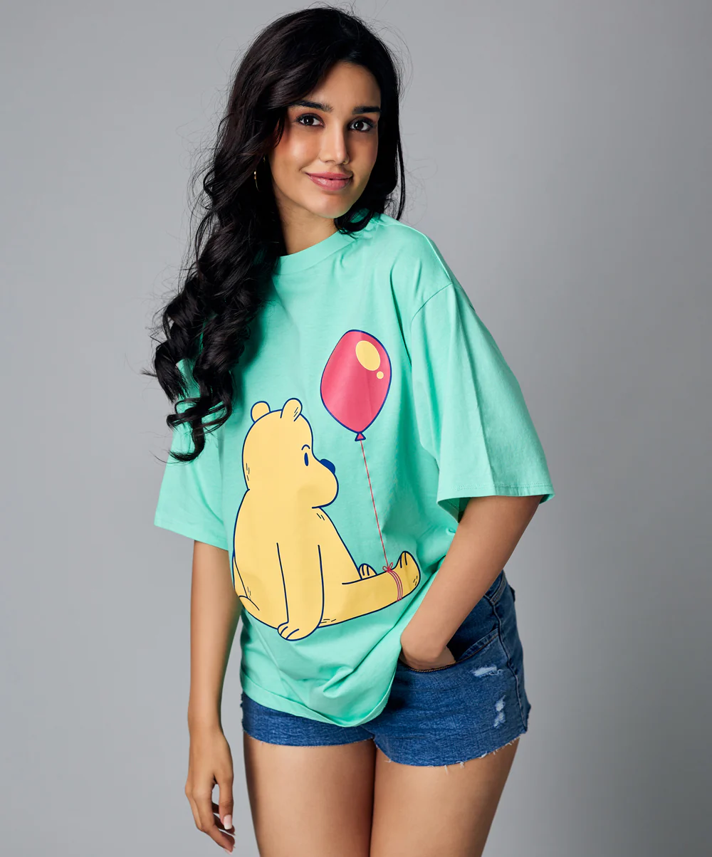 Oversize Light Green Bear Tshirt - Image 3