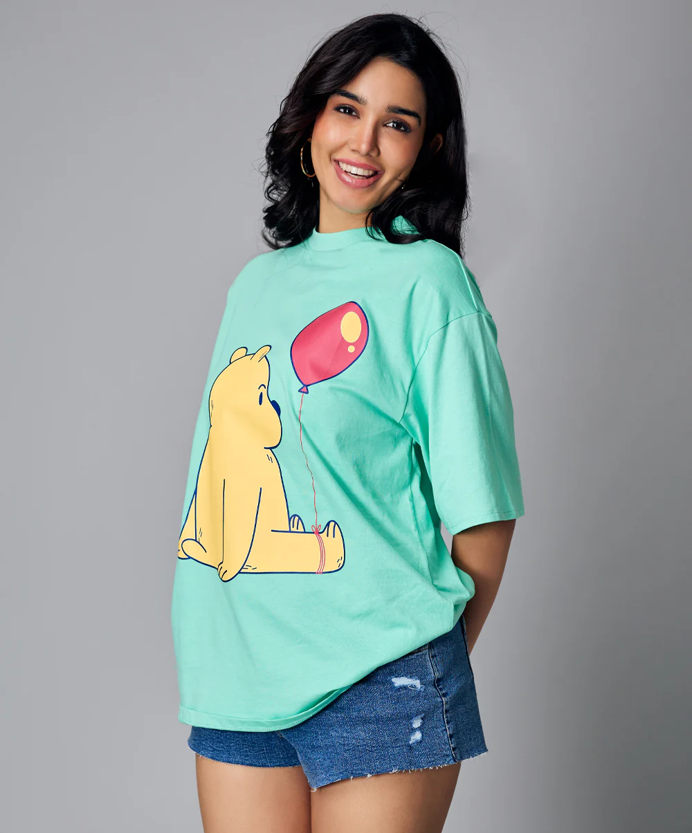 Oversize Light Green Bear Tshirt - Image 4