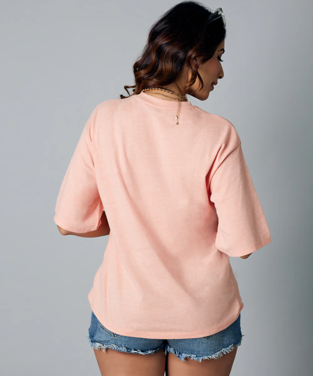 Oversize Orange Marl Tshirt - Image 3