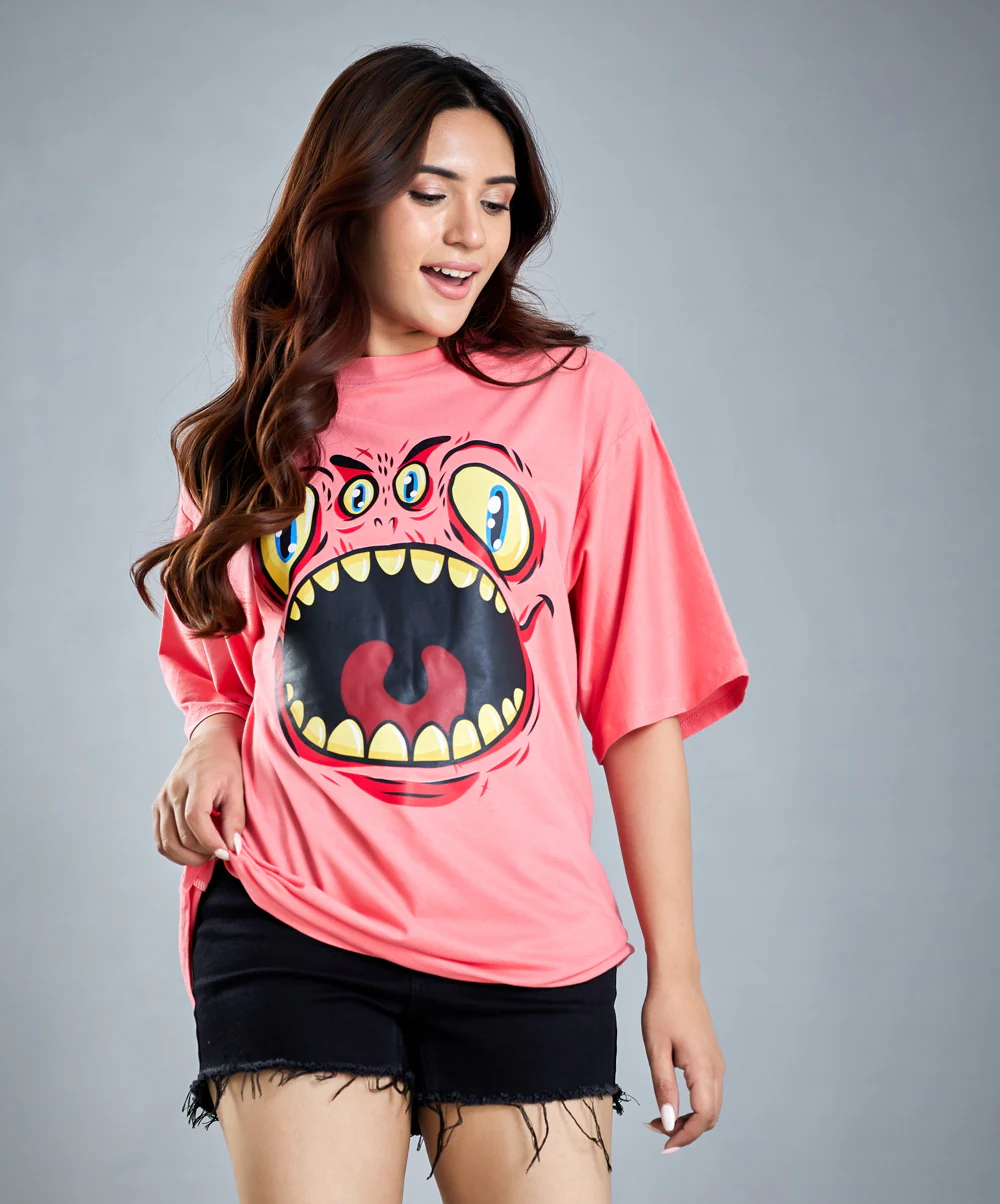 Oversize Pink Monster T-Shirt - Image 3