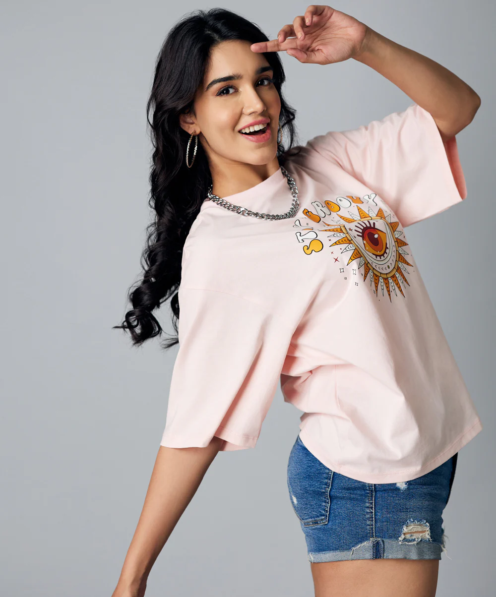Oversize Pink Stay Groovy Tshirt - Image 3
