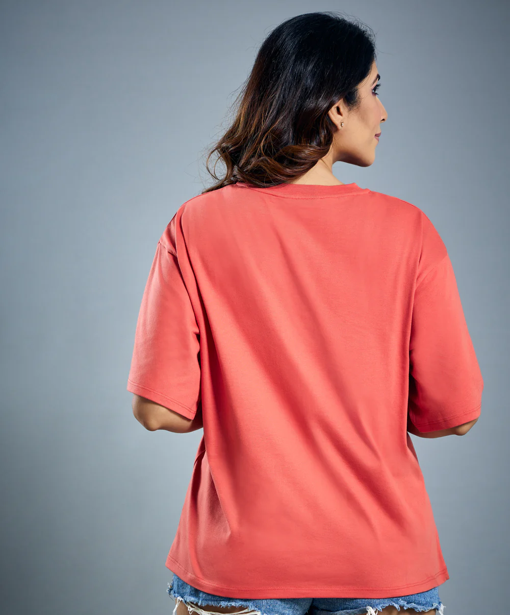 Oversized Dark Orange Tshirt - Image 3