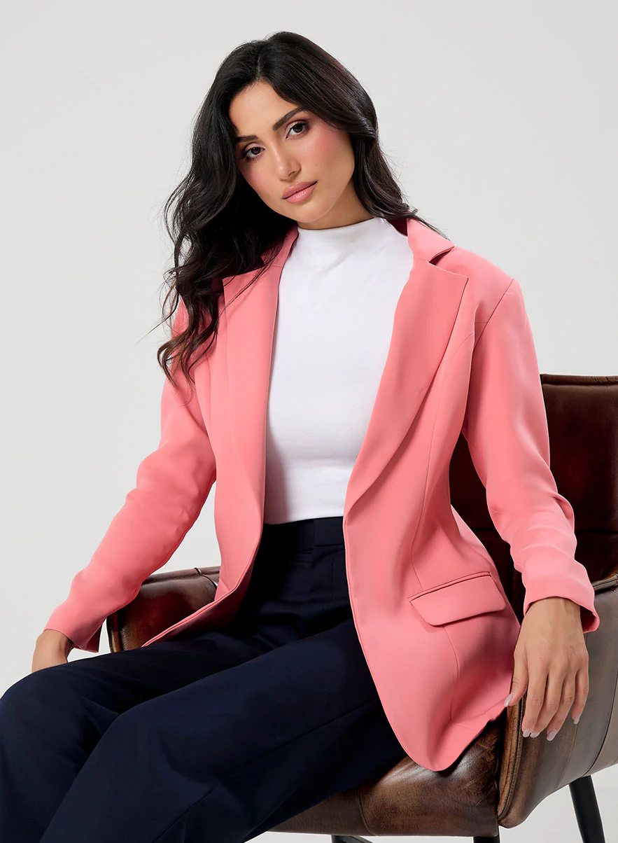 Oversized Dark Pink Formal Blazer - Image 3