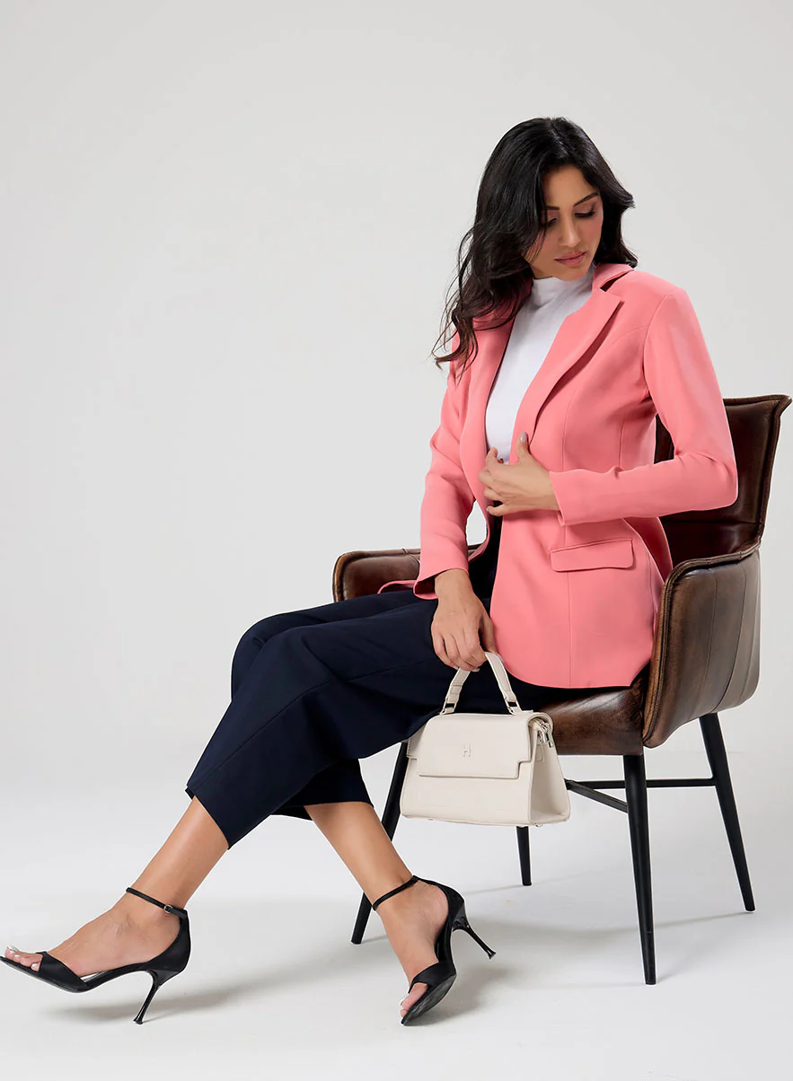 Oversized Dark Pink Formal Blazer - Image 4