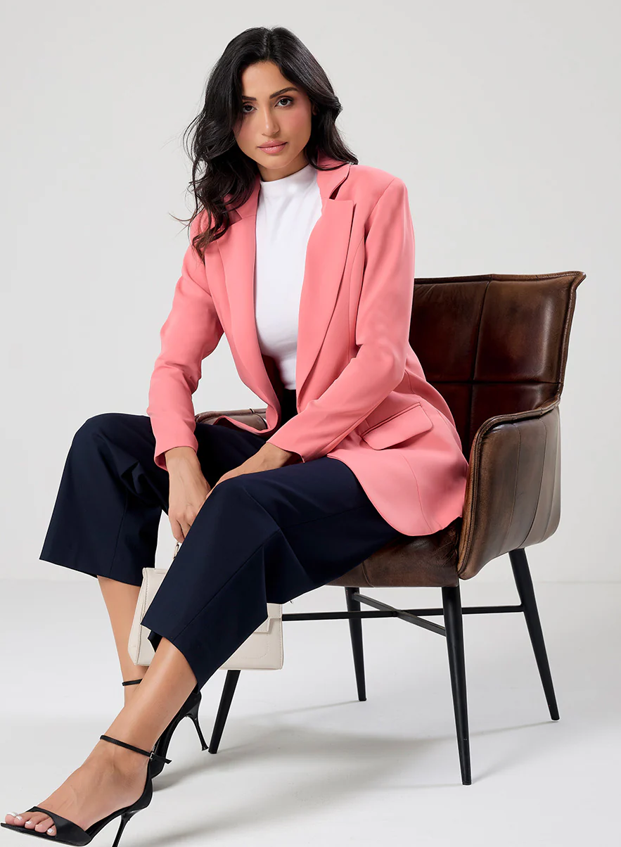 Oversized Dark Pink Formal Blazer - Image 5