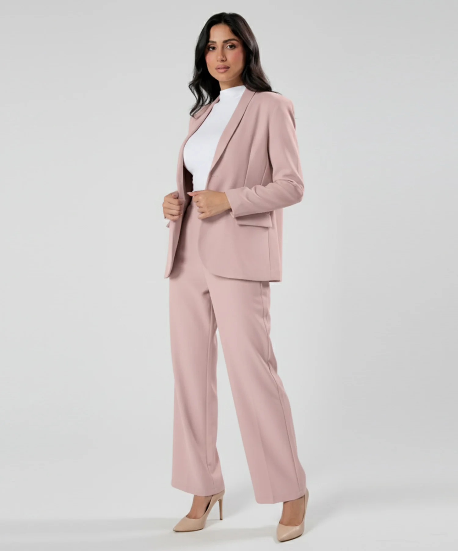 Oversized Dull Pink Colour Blazer - Image 2