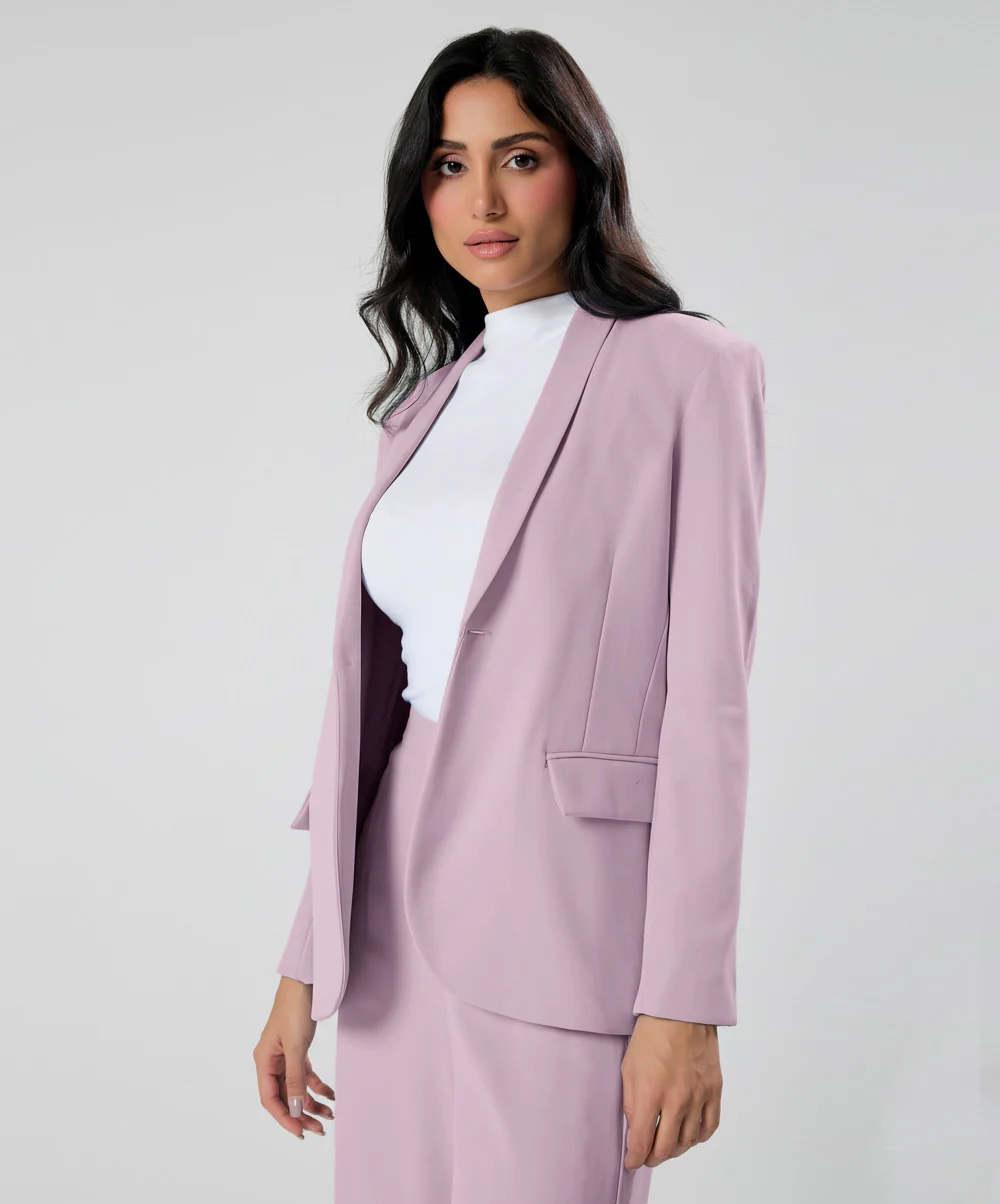 Oversized Light Tint Purple Colour Blazer - Image 3