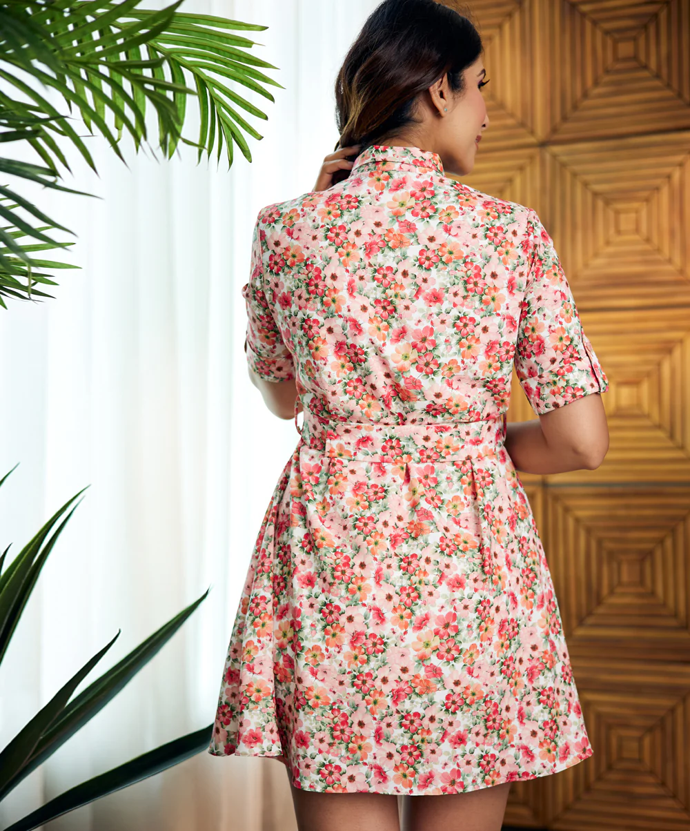 Oversized Sleeve Printed Mini Dress - Image 2