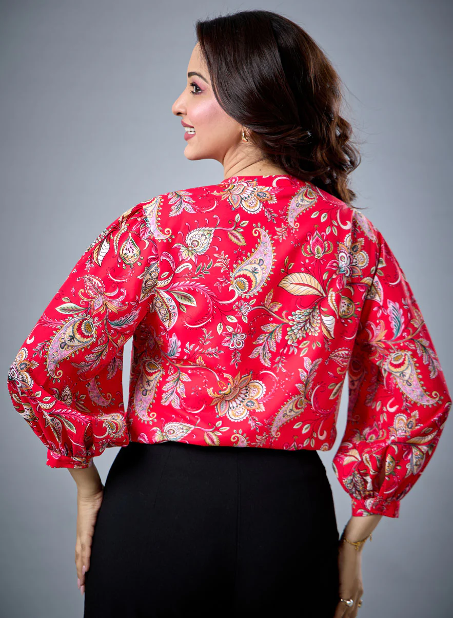 Paisley Printed Long Sleeve Top - Image 5