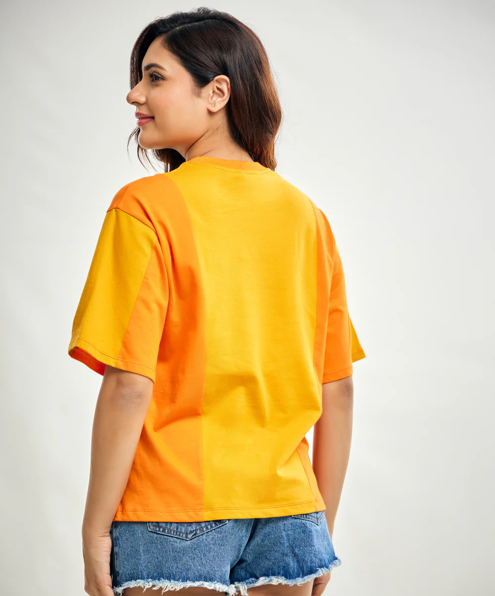 Paneled Oversized Crew Neck Tshirt - Image 3