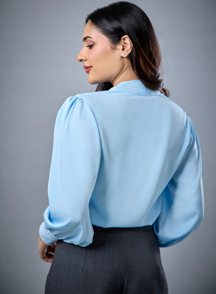 Pearl Button Sky Blue Top - Image 5