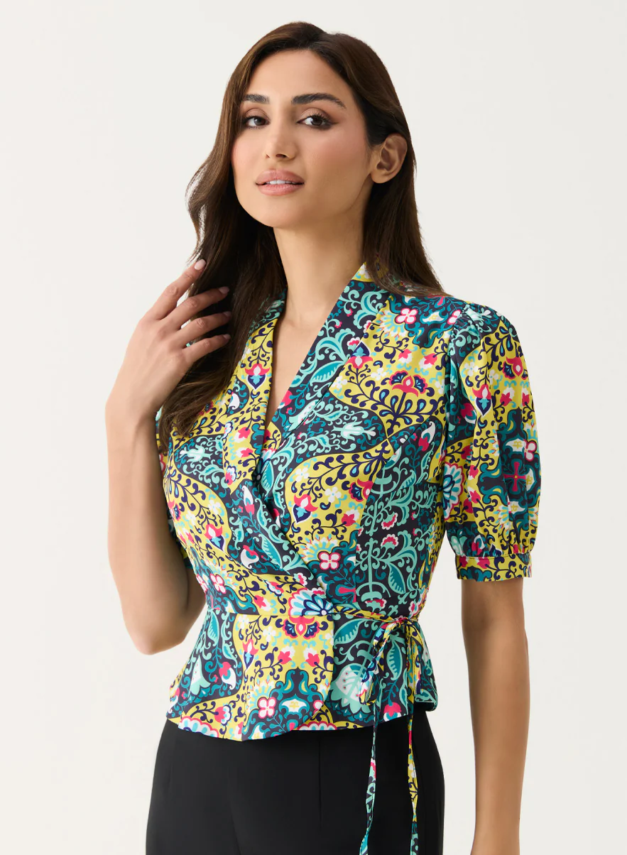 Peplum Crop Top with V Neck - Image 3