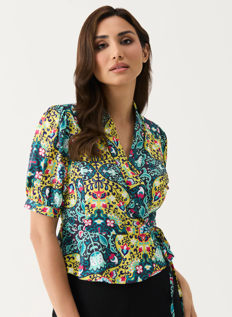 Peplum Crop Top with V Neck - Image 4