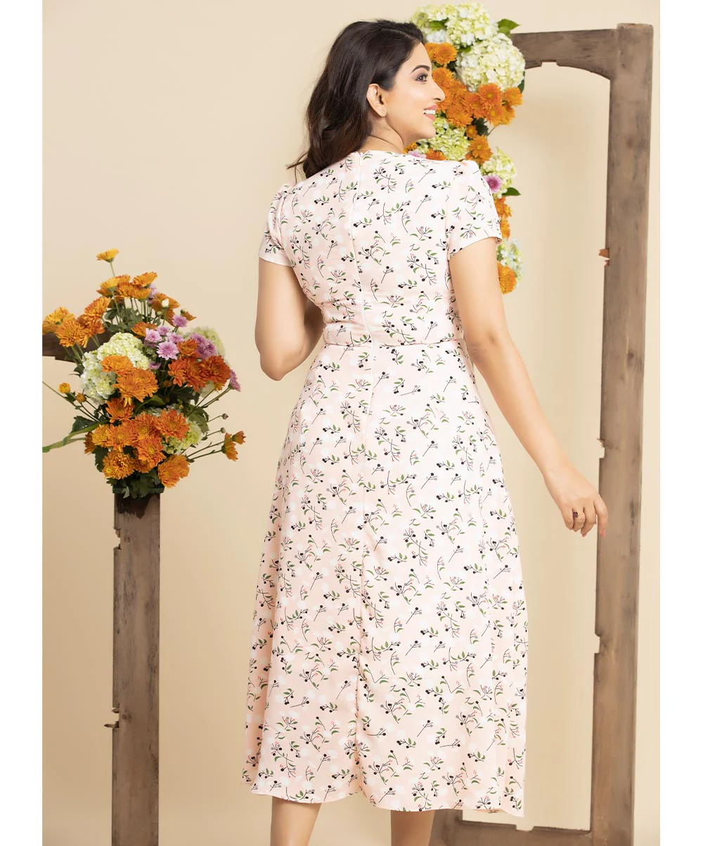Pink Front Detailed Midi Dress - Image 2