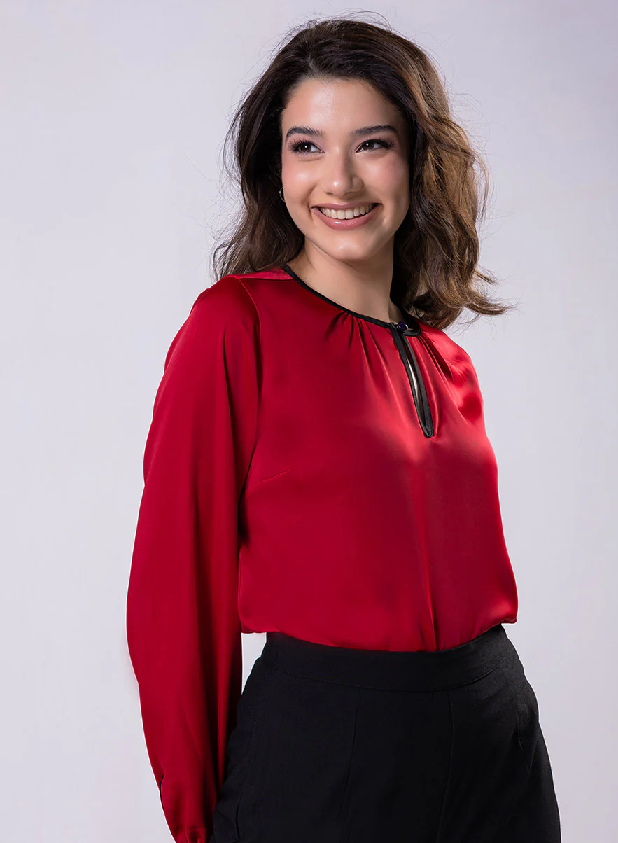 Piping Detailed Long Sleeve Top - Image 2
