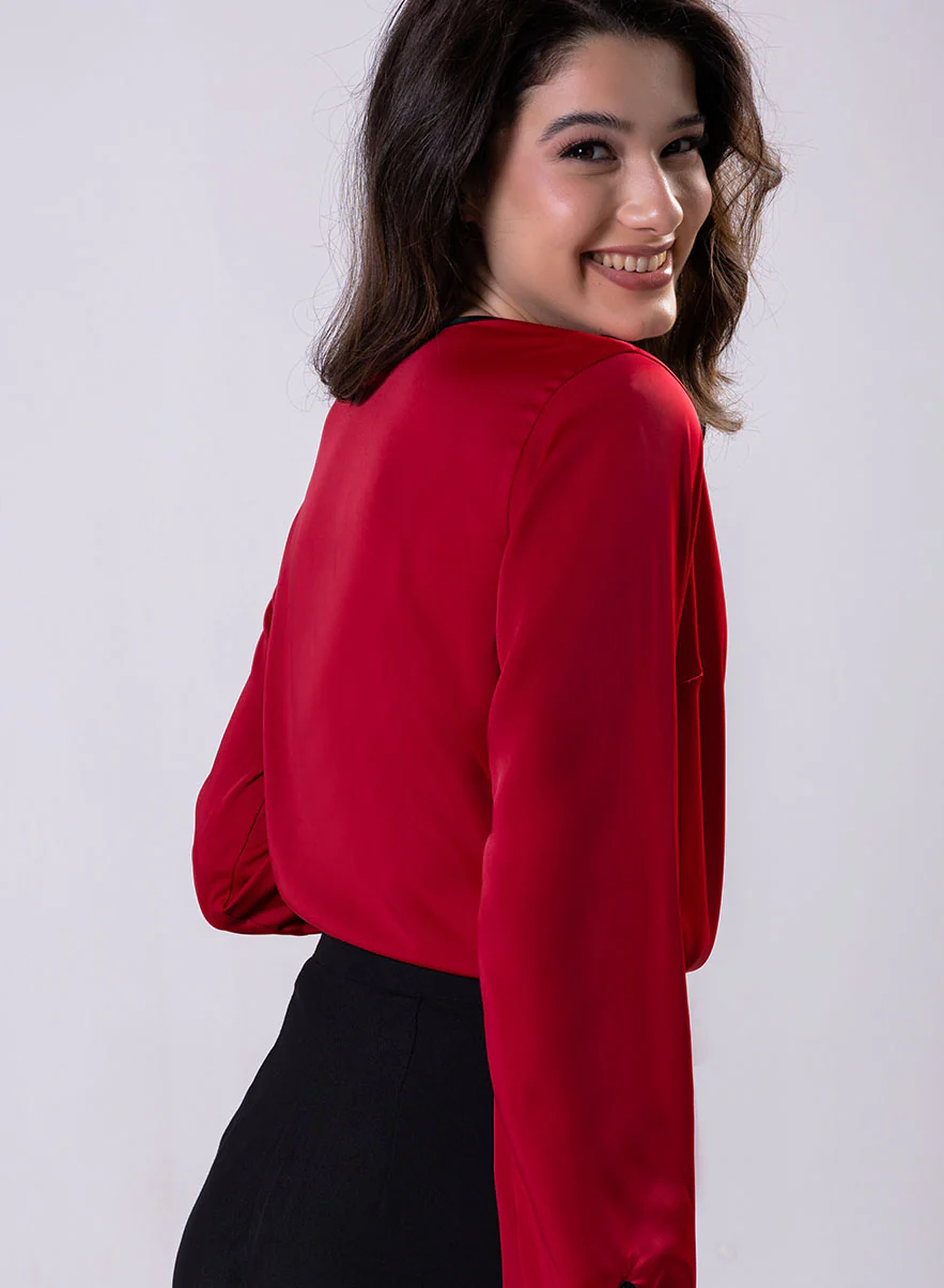 Piping Detailed Long Sleeve Top - Image 5