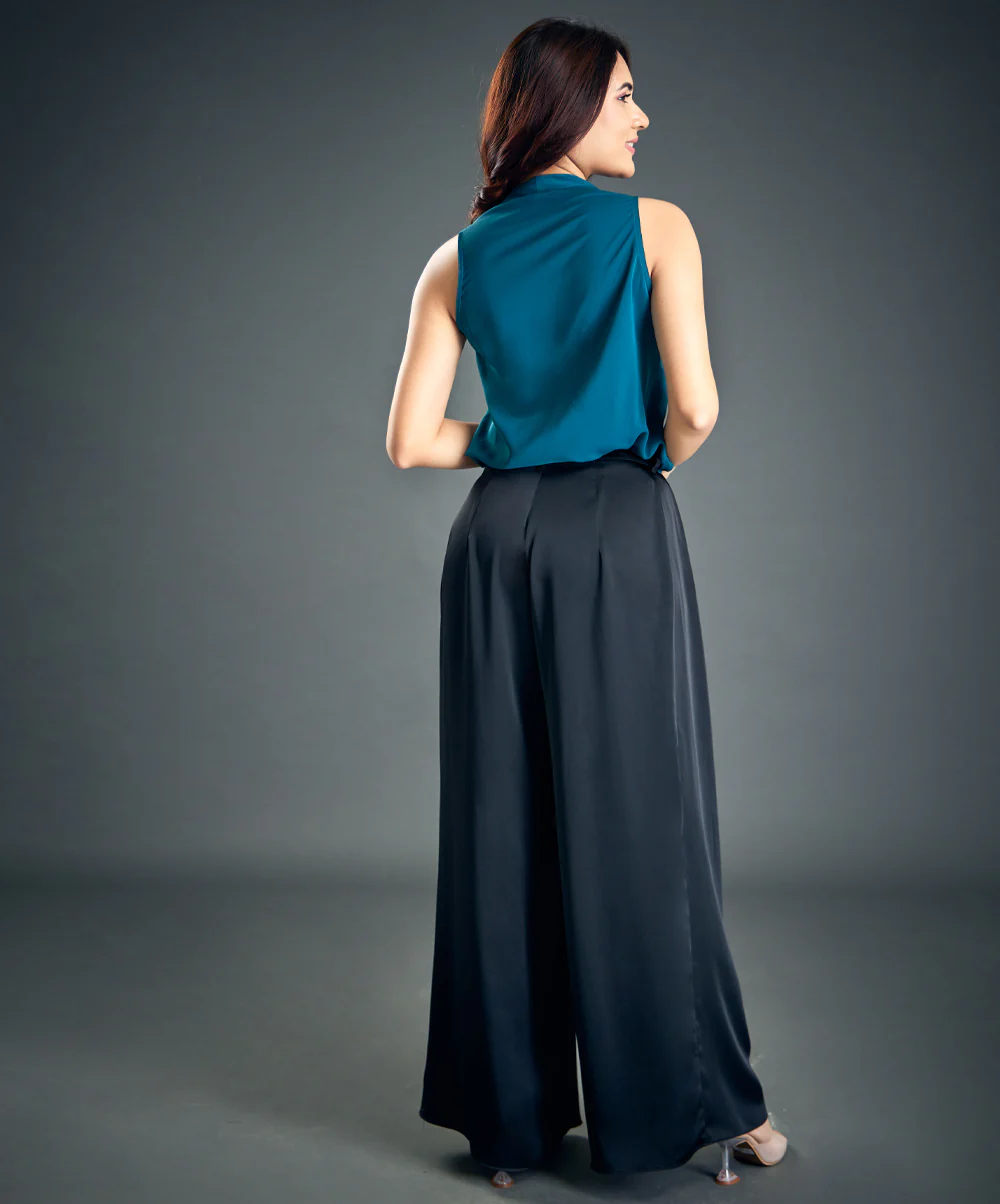 Pleated Satin Trouser - Image 3
