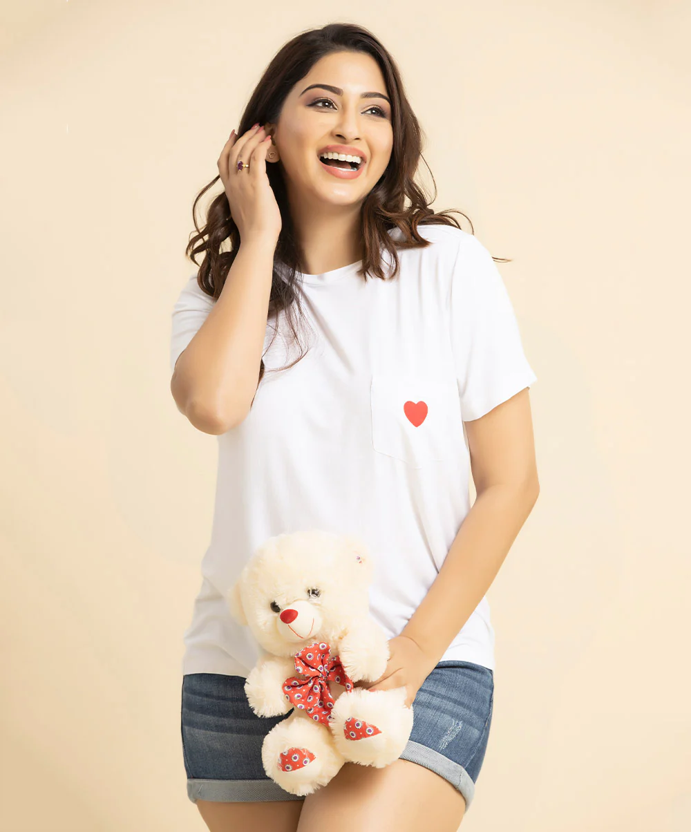 Pocket Printed With A Heart Tshirt