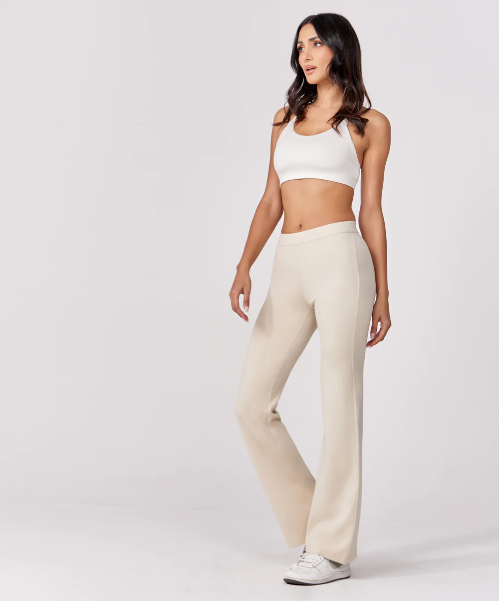 Ponte Flared Beige Pant - Image 2