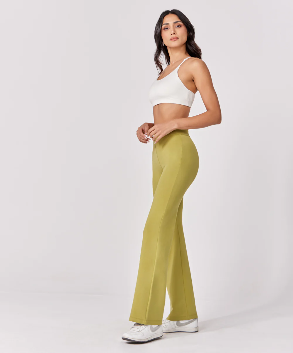 Ponte Flared Light Green Pant - Image 3