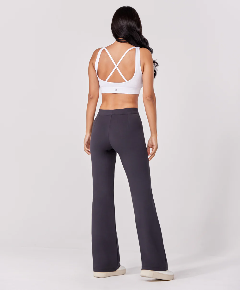 Ponte Flared Dark Grey Pant - Image 3