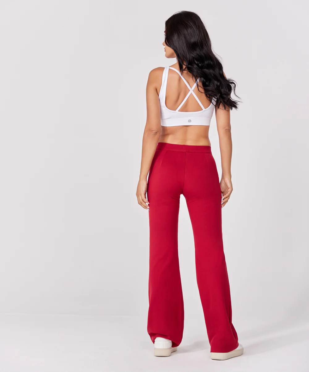 Ponte Flared Maroon Pant - Image 4