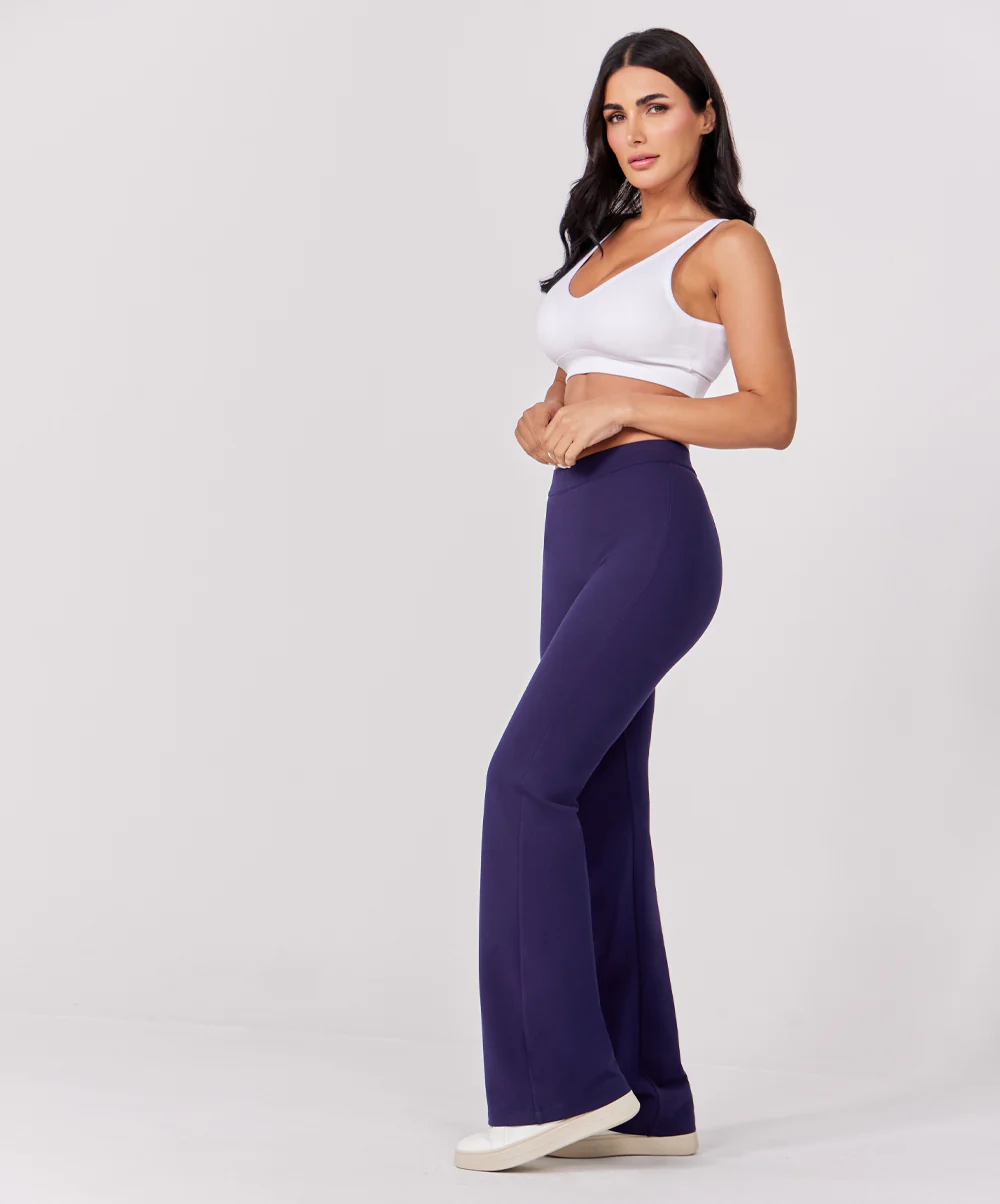 Ponte Flared Navy Blue Pant - Image 2
