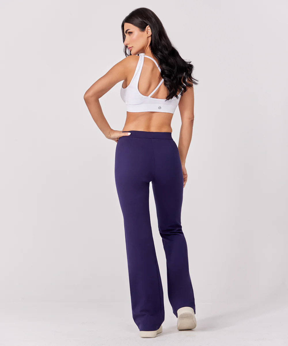 Ponte Flared Navy Blue Pant - Image 3