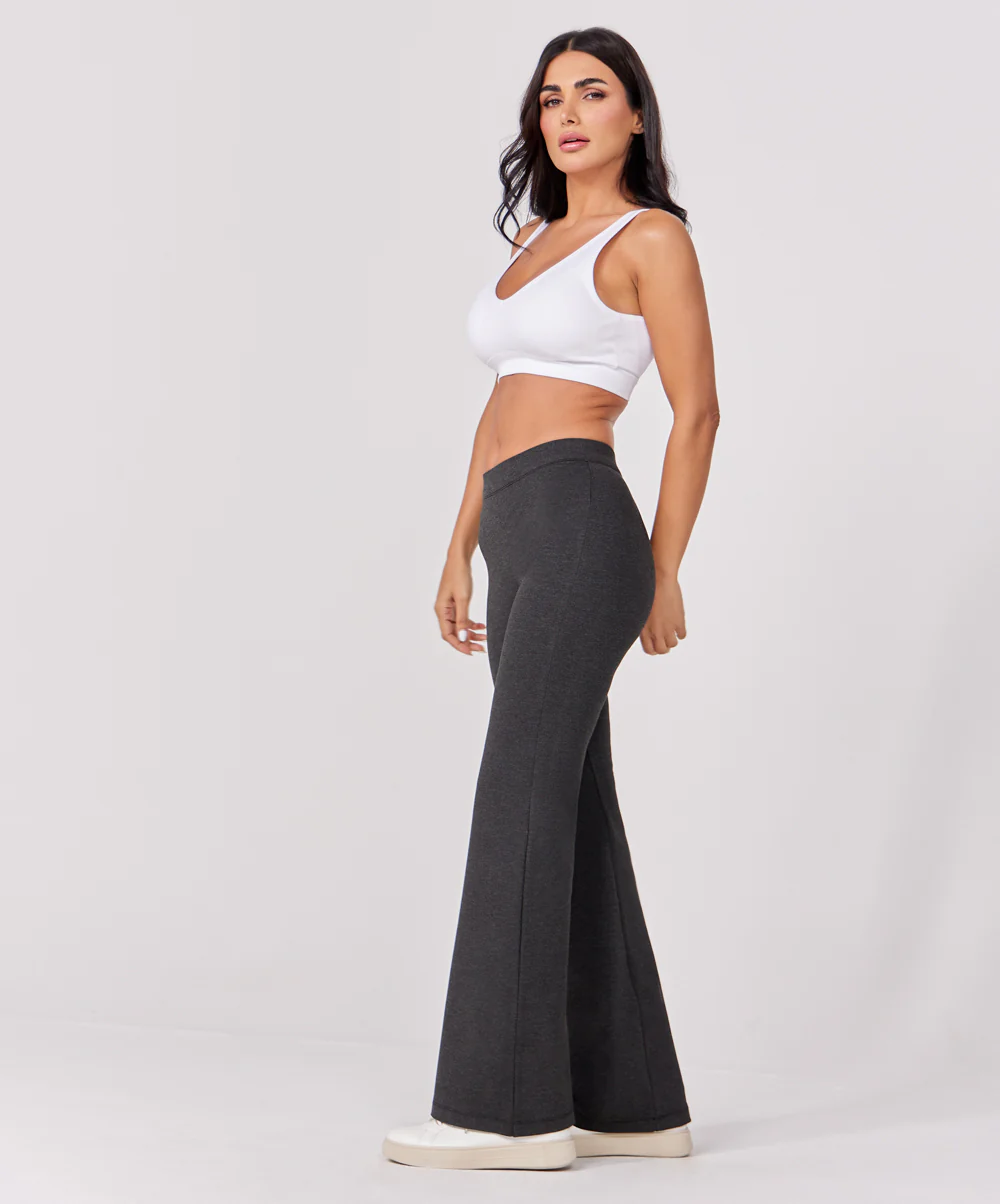 Ponte Flared Pant - Grey - Image 2