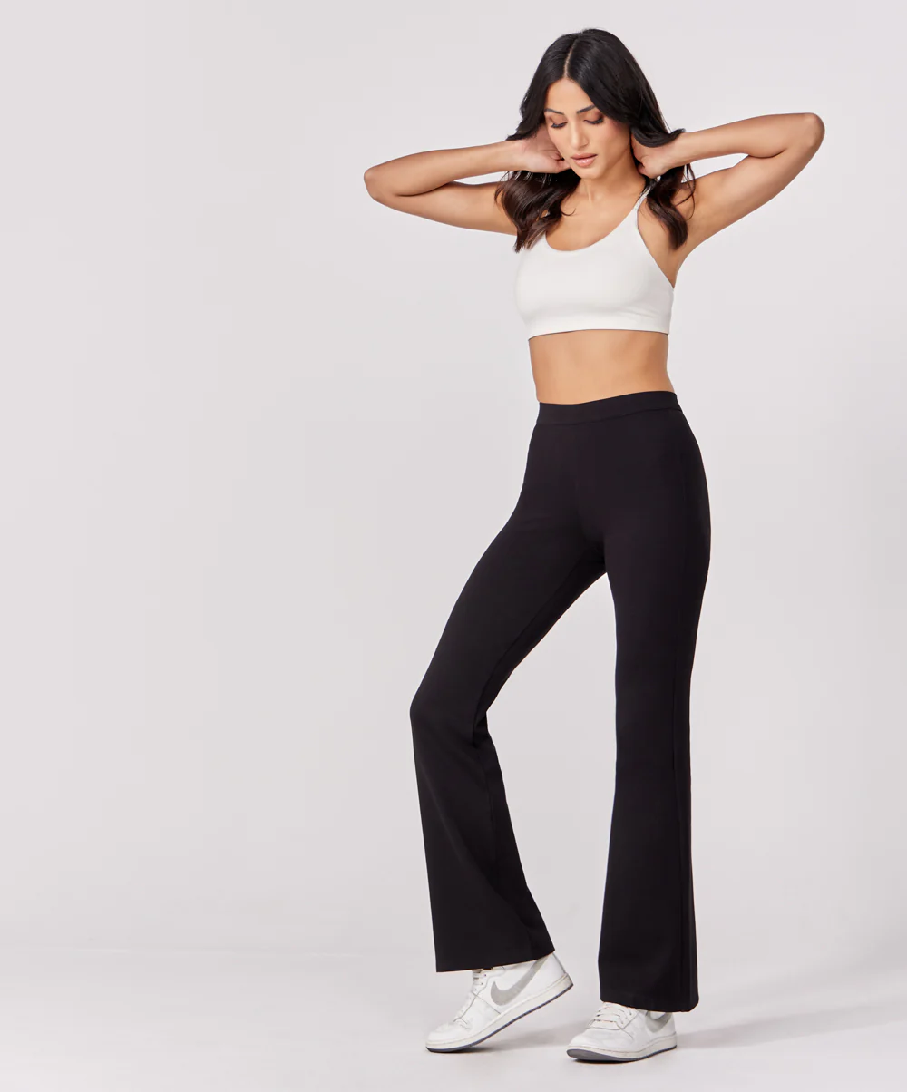 Ponte Flared Pant - Black - Image 3