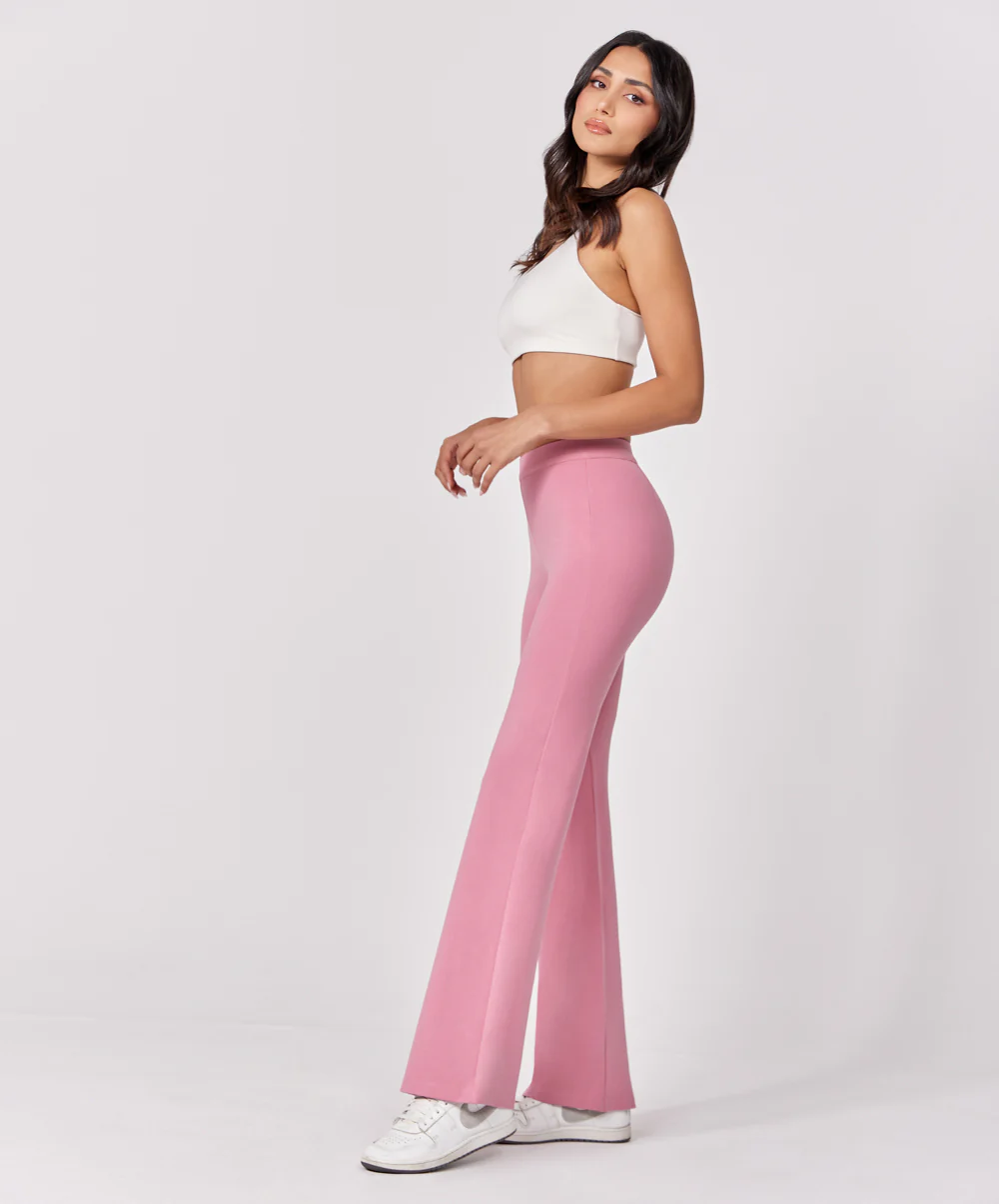 Ponte Flared Pink Pant - Image 2