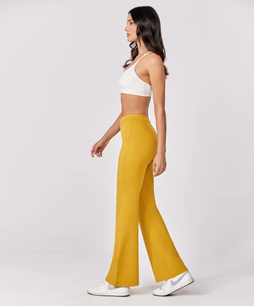 Ponte Flared Yellow Pant - Image 3