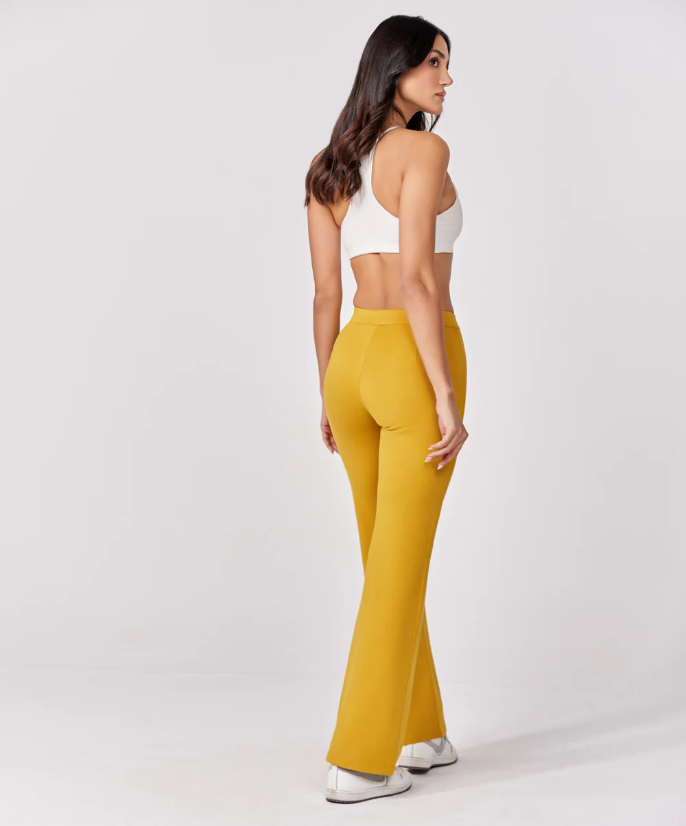 Ponte Flared Yellow Pant - Image 4