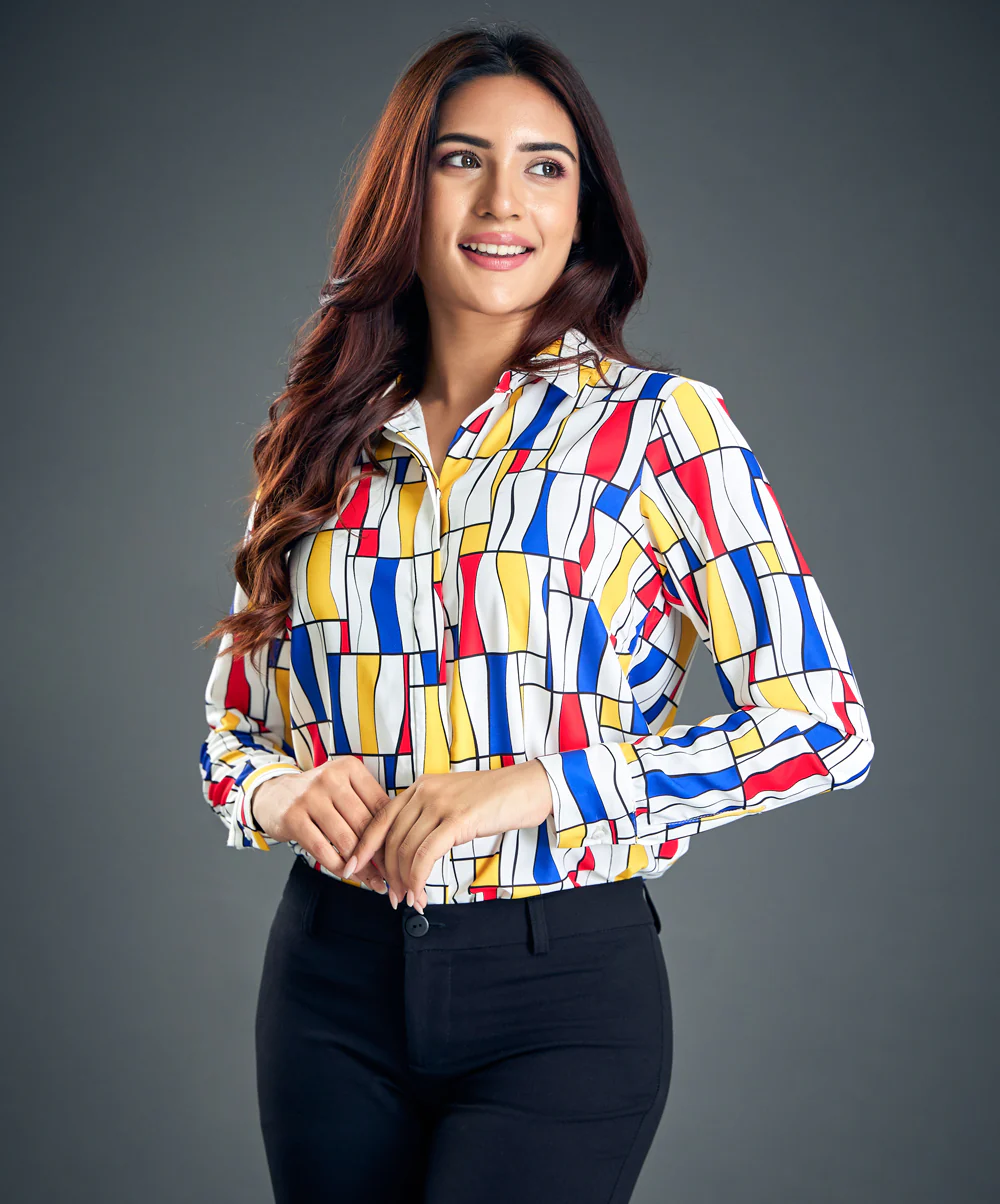Printed Formal Long Sleeve Shirt - Image 3