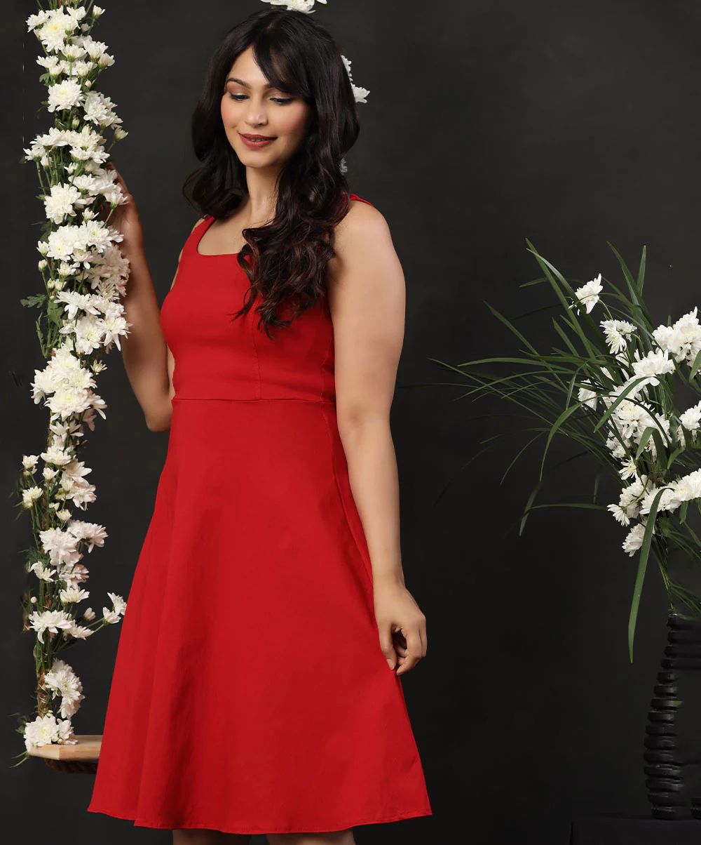 Red Scoop Neck Witch Dress - Image 2