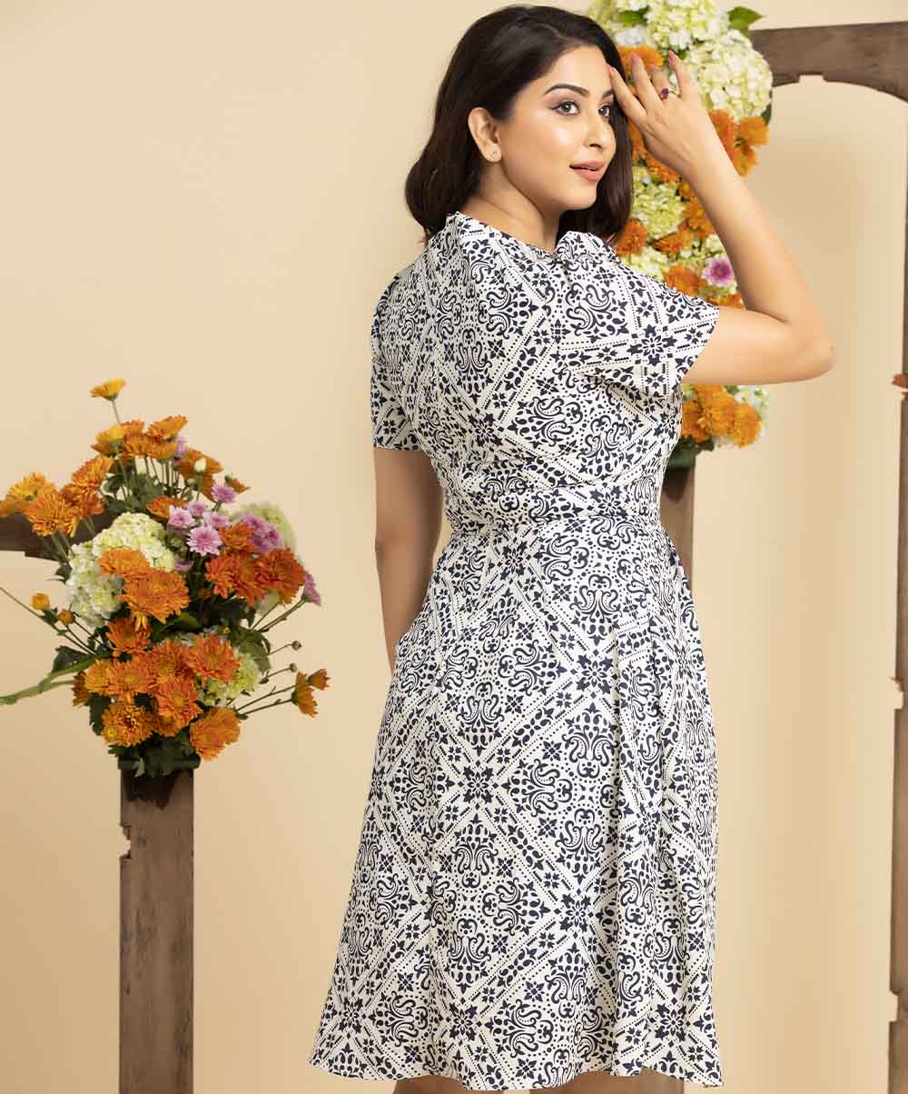 Round Neck Geo Printed Dress - Image 2