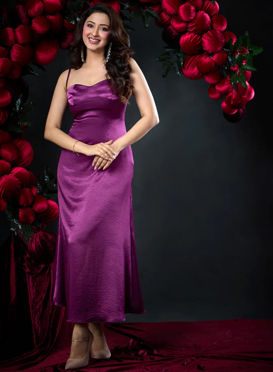 Satin Bracut Elegant Designer Dress - Image 2