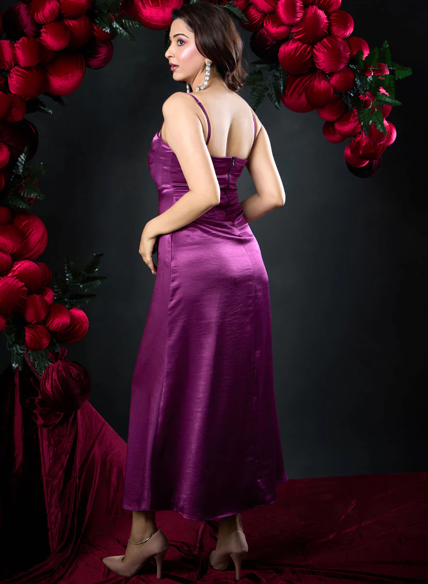 Satin Bracut Elegant Designer Dress - Image 4