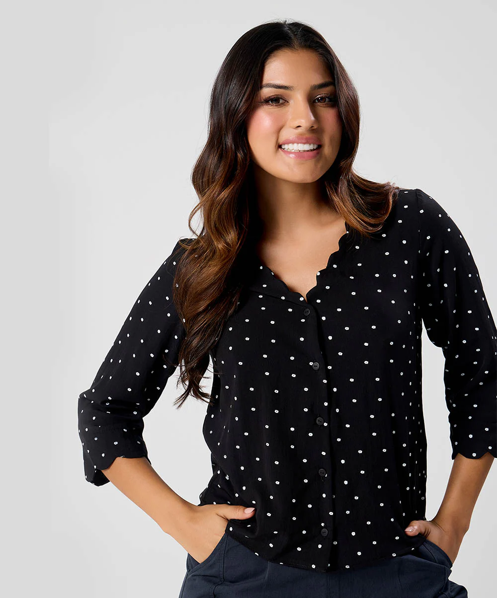 Scalloped Vneck Shirt - Image 2
