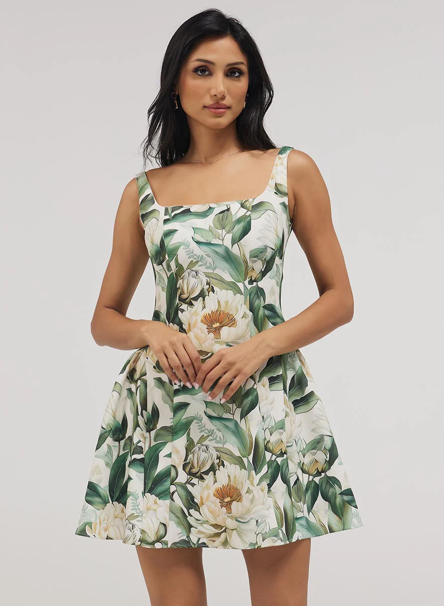 Scoop Neck Printed Dress - Image 2