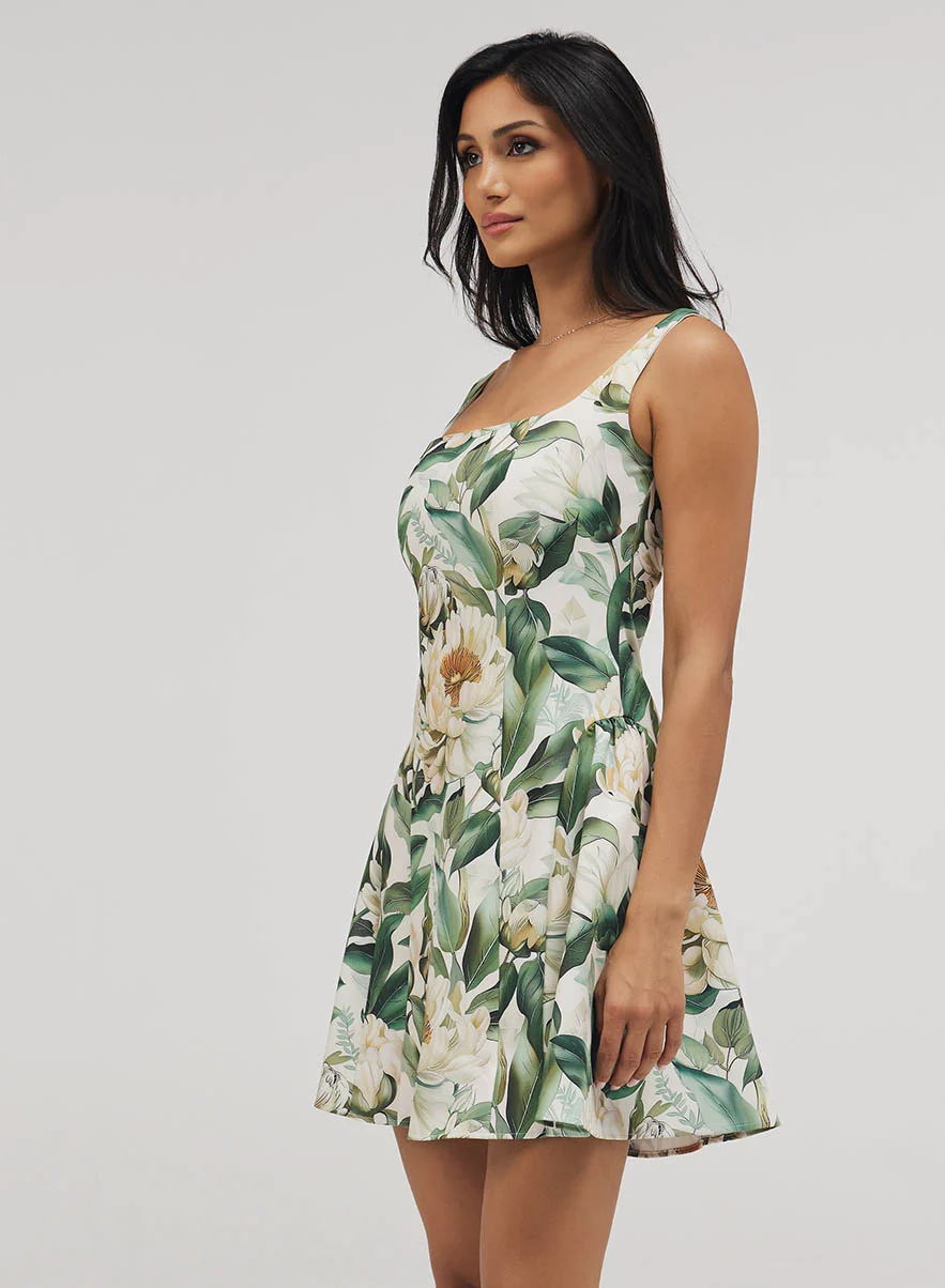 Scoop Neck Printed Dress - Image 3