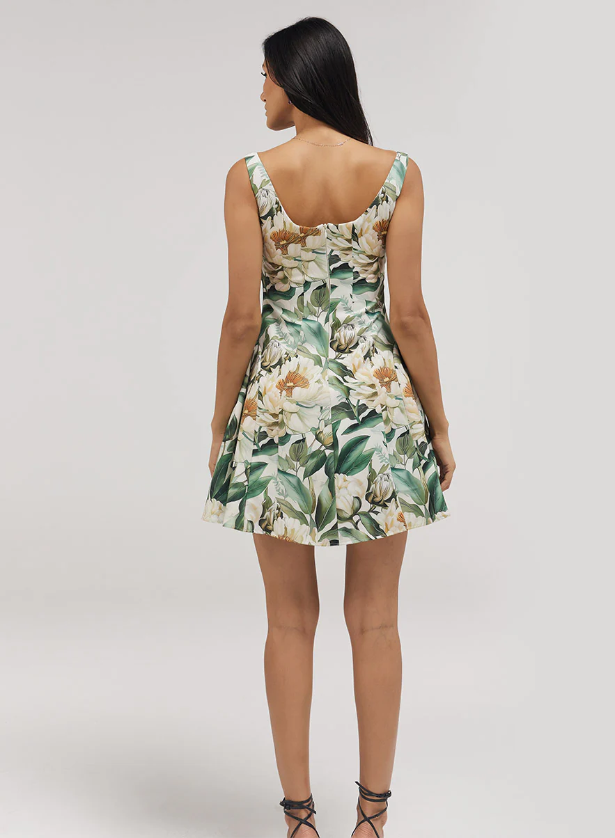 Scoop Neck Printed Dress - Image 4