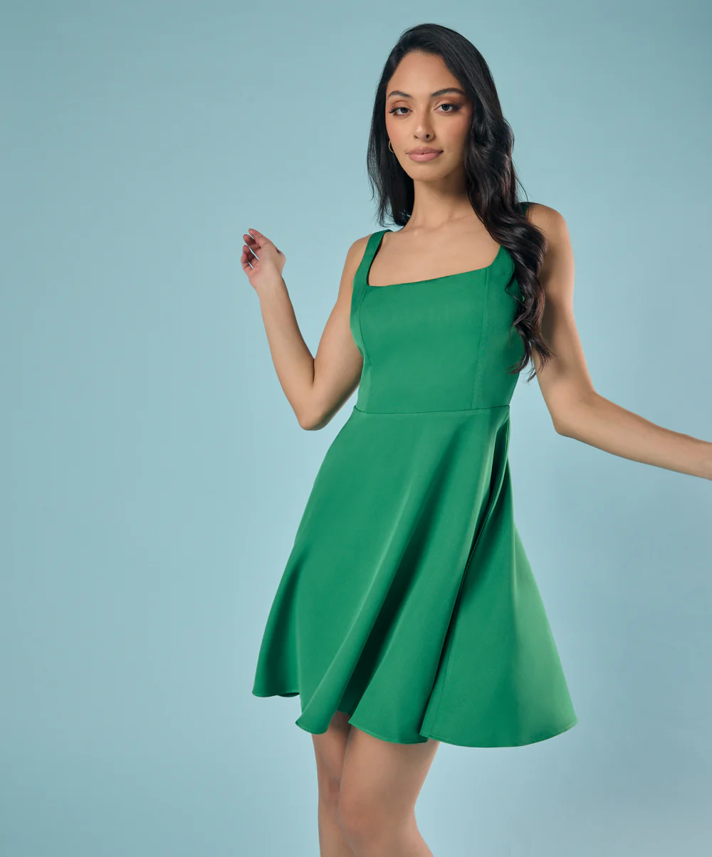 Scoop Neck Skater Dress - Image 3