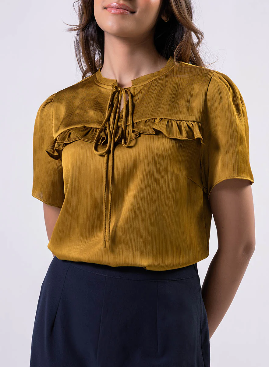 Short Sleeve Frilled Top - Image 3